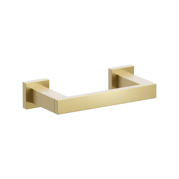 Emtek Modern Rectangular Brass Pivoting Double Post Paper Holder with Small Square Rosette