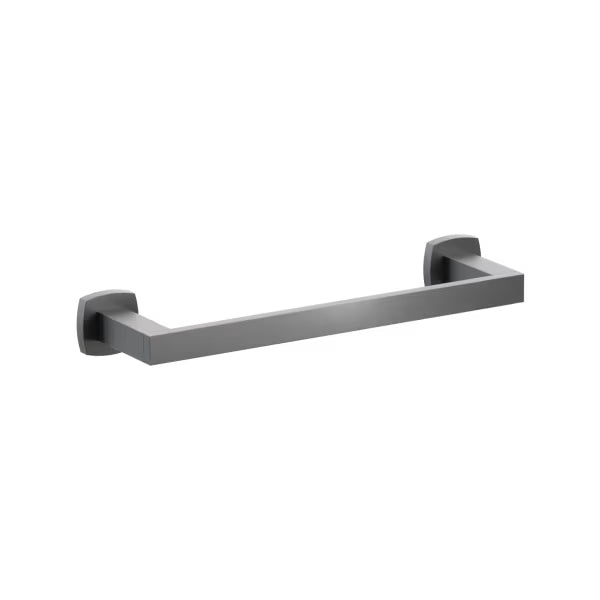 Emtek Modern Rectangular Brass Towel Bar with Soft Square Rosette