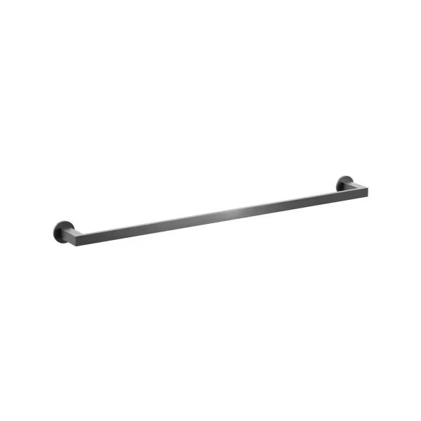 Emtek Modern Rectangular Brass Towel Bar with Small Disc Rosette