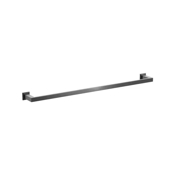 Emtek Modern Rectangular Brass Towel Bar with Step Square Rosette