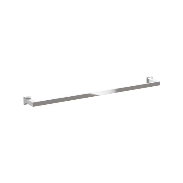 Emtek Modern Rectangular Brass Towel Bar with Step Square Rosette