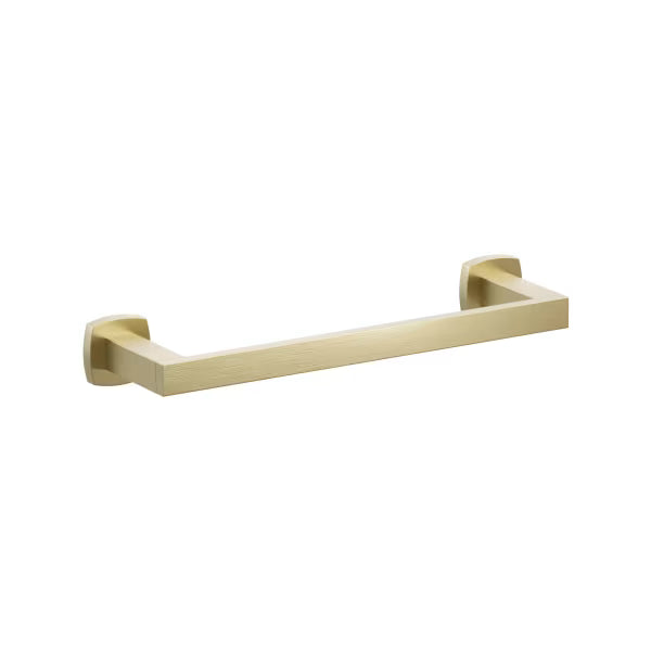 Emtek Modern Rectangular Brass Towel Bar with Soft Square Rosette