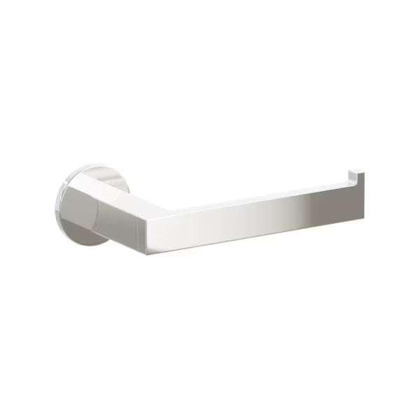 Emtek Modern Rectangular Brass Single Post Paper Holder with Small Disc Rosette
