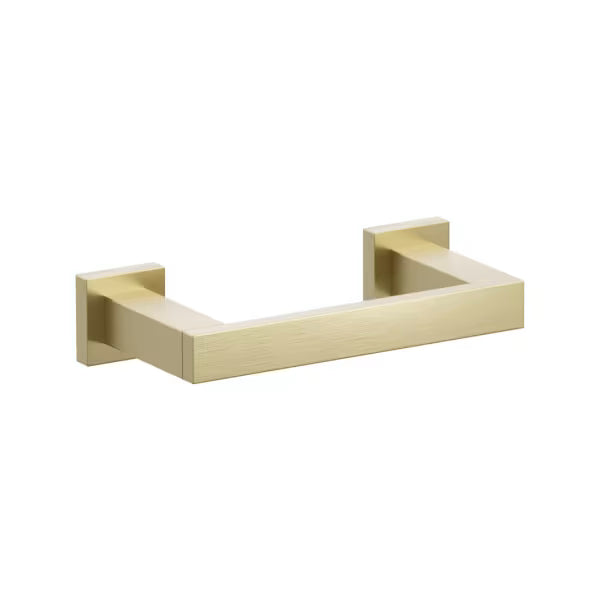 Emtek Modern Rectangular Brass Pivoting Double Post Paper Holder with Small Square Rosette