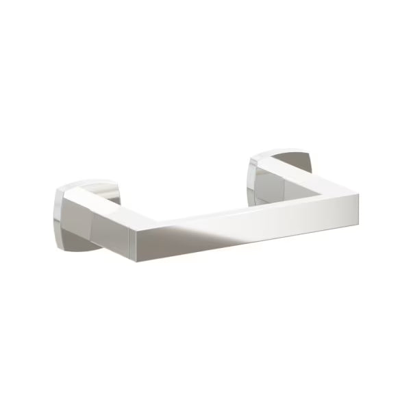 Emtek Modern Rectangular Brass Pivoting Double Post Paper Holder with Soft Square Rosette