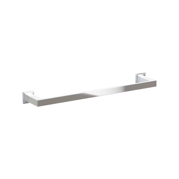 Emtek Modern Rectangular Brass Towel Bar with Step Square Rosette
