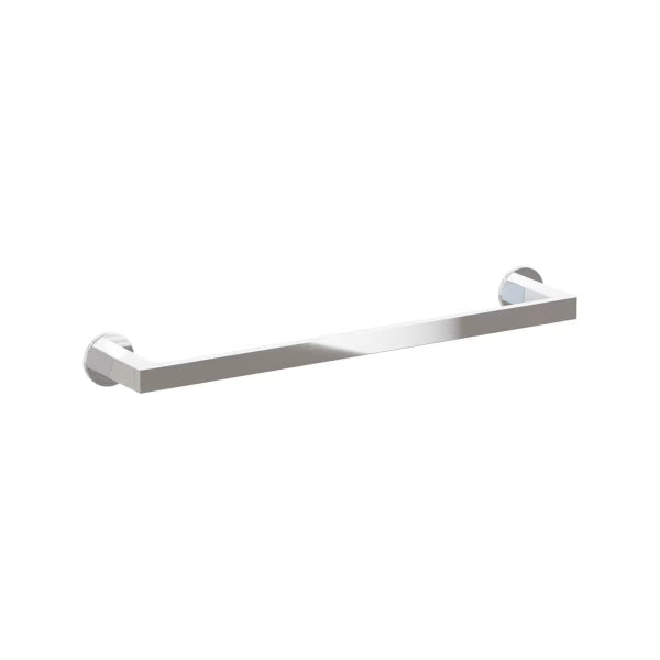 Emtek Modern Rectangular Brass Towel Bar with Small Disc Rosette