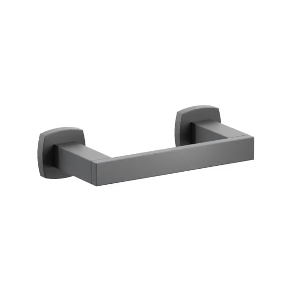 Emtek Modern Rectangular Brass Pivoting Double Post Paper Holder with Soft Square Rosette