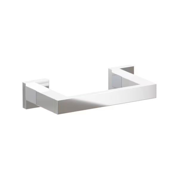 Emtek Modern Rectangular Brass Pivoting Double Post Paper Holder with Small Square Rosette
