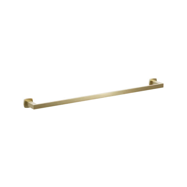 Emtek Modern Rectangular Brass Towel Bar with Soft Square Rosette