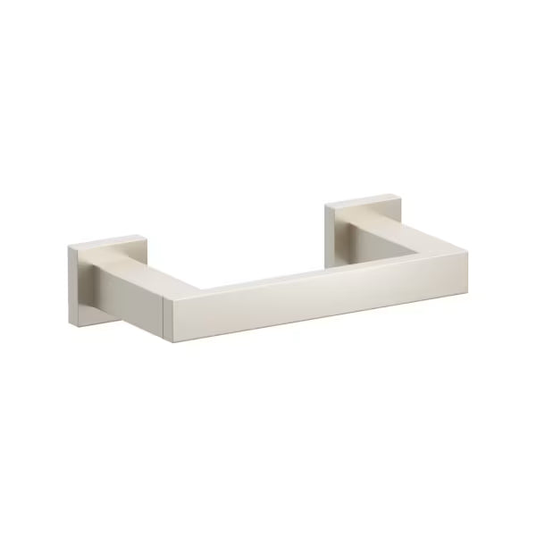 Emtek Modern Rectangular Brass Pivoting Double Post Paper Holder with Small Square Rosette