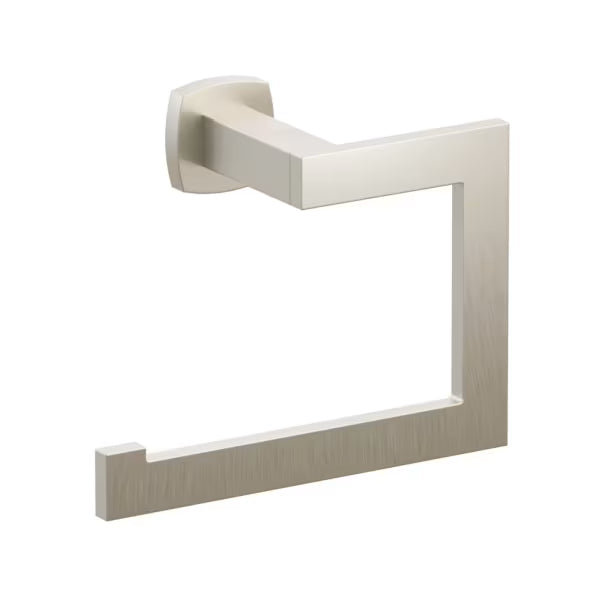 Emtek Modern Rectangular Brass Towel Ring with Soft Square Rosette