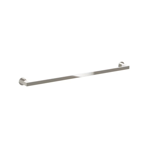 Emtek Modern Rectangular Brass Towel Bar with Small Disc Rosette