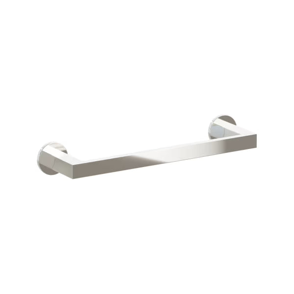 Emtek Modern Rectangular Brass Towel Bar with Small Disc Rosette