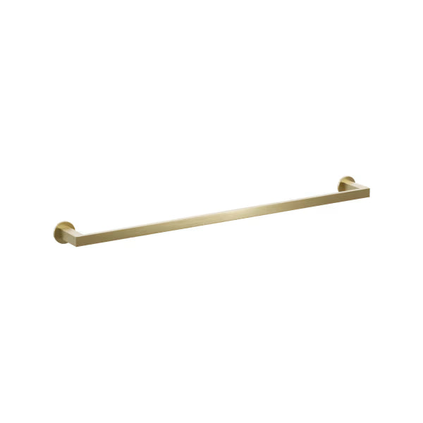 Emtek Modern Rectangular Brass Towel Bar with Small Disc Rosette