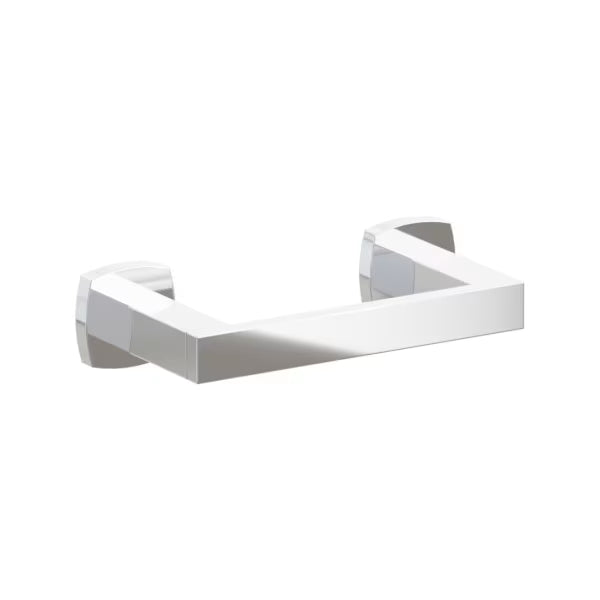 Emtek Modern Rectangular Brass Pivoting Double Post Paper Holder with Soft Square Rosette