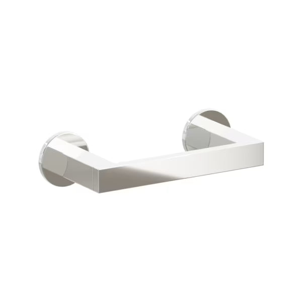 Emtek Modern Rectangular Brass Pivoting Double Post Paper Holder with Small Disc Rosette