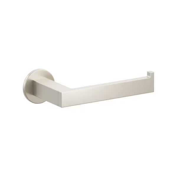 Emtek Modern Rectangular Brass Single Post Paper Holder with Small Disc Rosette
