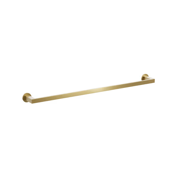 Emtek Modern Rectangular Brass Towel Bar with Small Disc Rosette