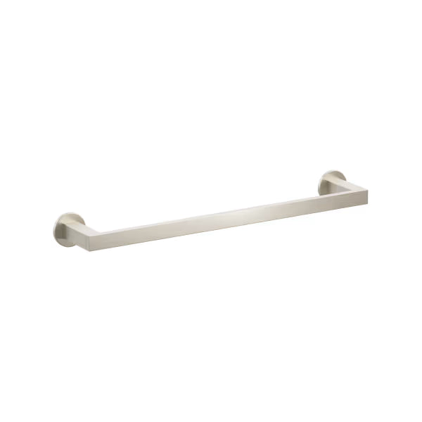 Emtek Modern Rectangular Brass Towel Bar with Small Disc Rosette