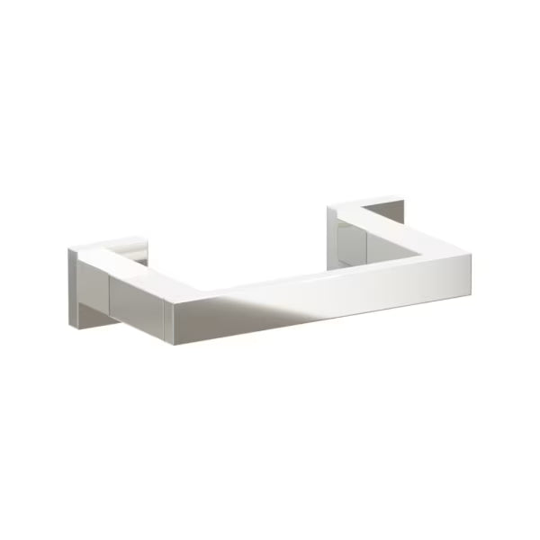 Emtek Modern Rectangular Brass Pivoting Double Post Paper Holder with Small Square Rosette