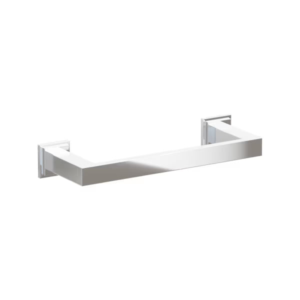 Emtek Modern Rectangular Brass Towel Bar with Step Square Rosette