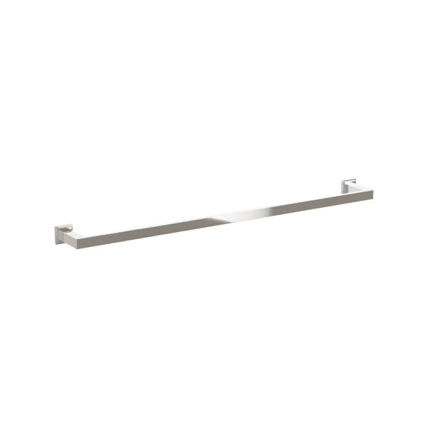 Emtek Modern Rectangular Brass Towel Bar with Step Square Rosette