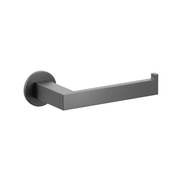 Emtek Modern Rectangular Brass Single Post Paper Holder with Small Disc Rosette