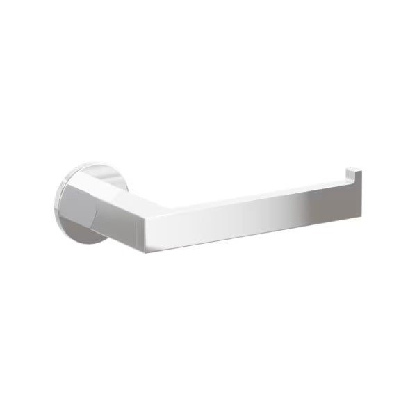 Emtek Modern Rectangular Brass Single Post Paper Holder with Small Disc Rosette