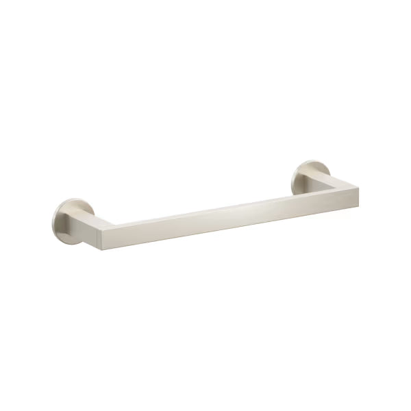 Emtek Modern Rectangular Brass Towel Bar with Small Disc Rosette