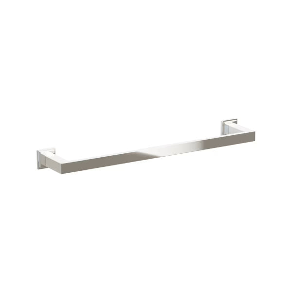 Emtek Modern Rectangular Brass Towel Bar with Step Square Rosette
