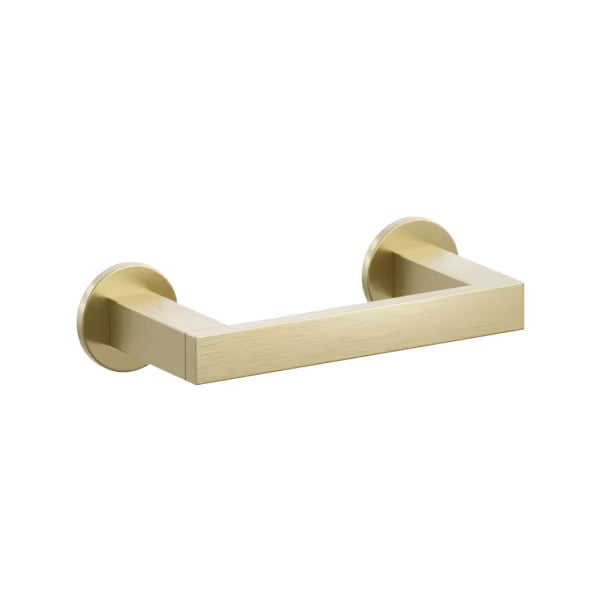 Emtek Modern Rectangular Brass Pivoting Double Post Paper Holder with Small Disc Rosette