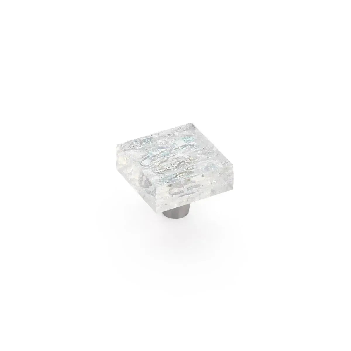 Ice Pearl Square Cabinet Knob Pearl Clear