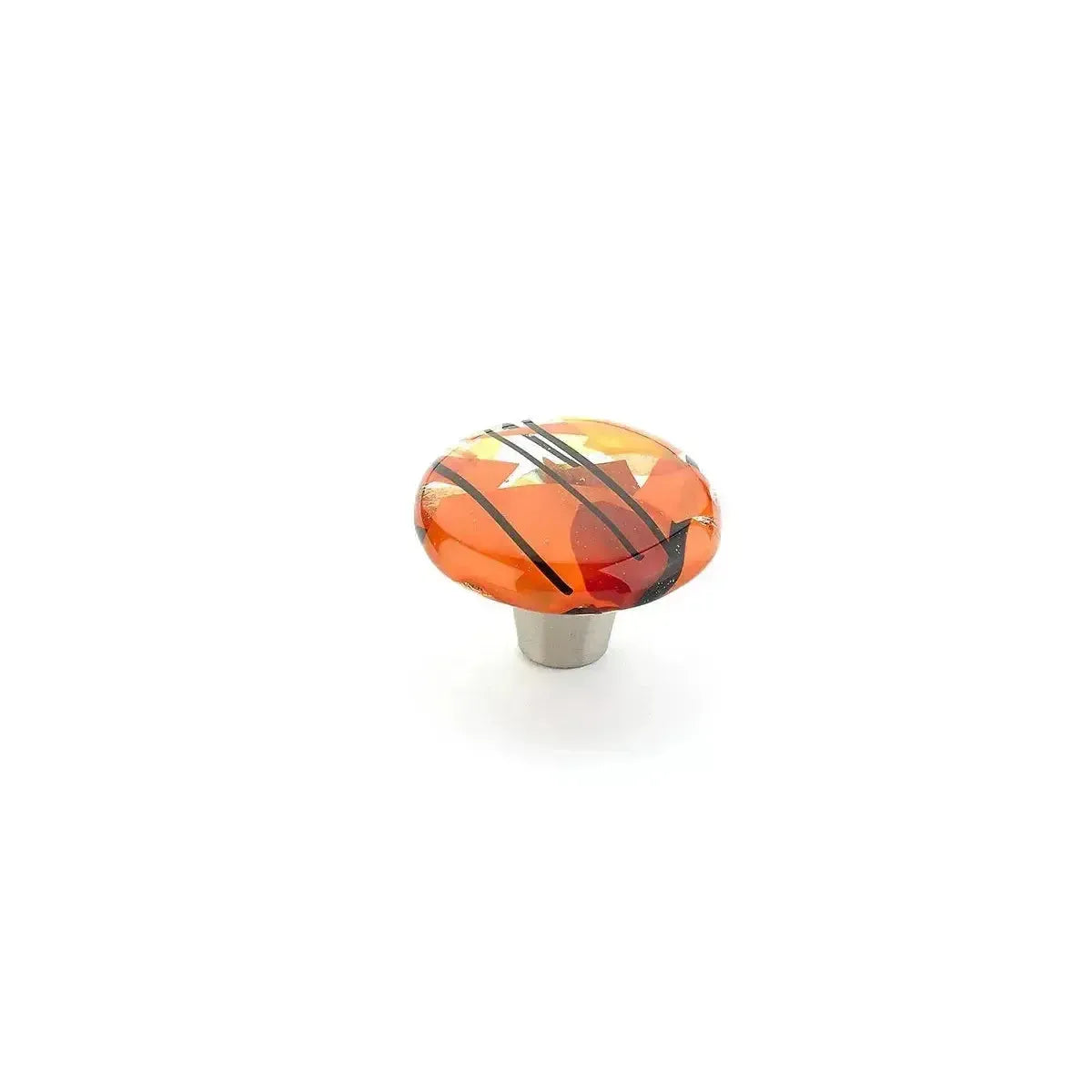 Ice Round Cabinet Knob Confetti Orange