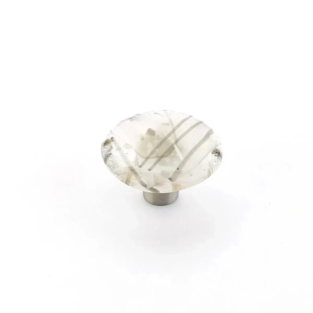Ice Round Cabinet Knob Confetti White Gray