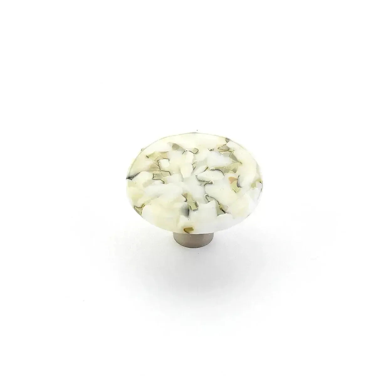 Ice Round Cabinet Knob White Lace Pebbles