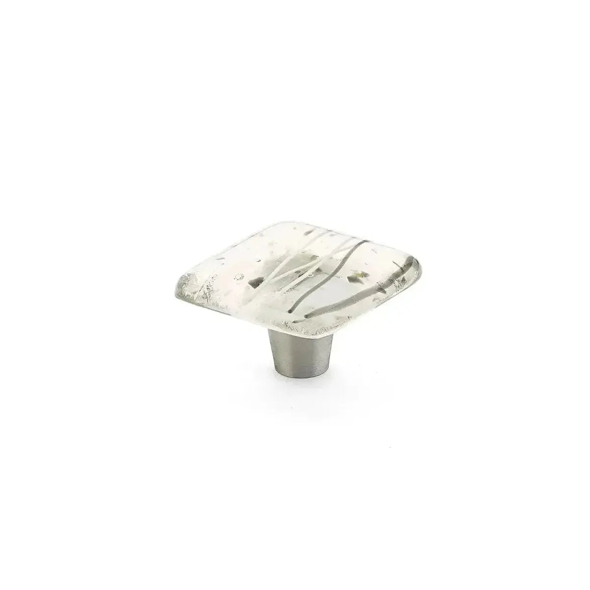 Ice Square Cabinet Knob Confetti White Gray