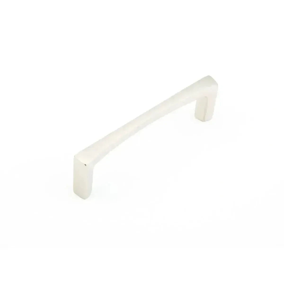 The Schaub Italian Contemporary Cabinet Pull in Satin Nickel finish.