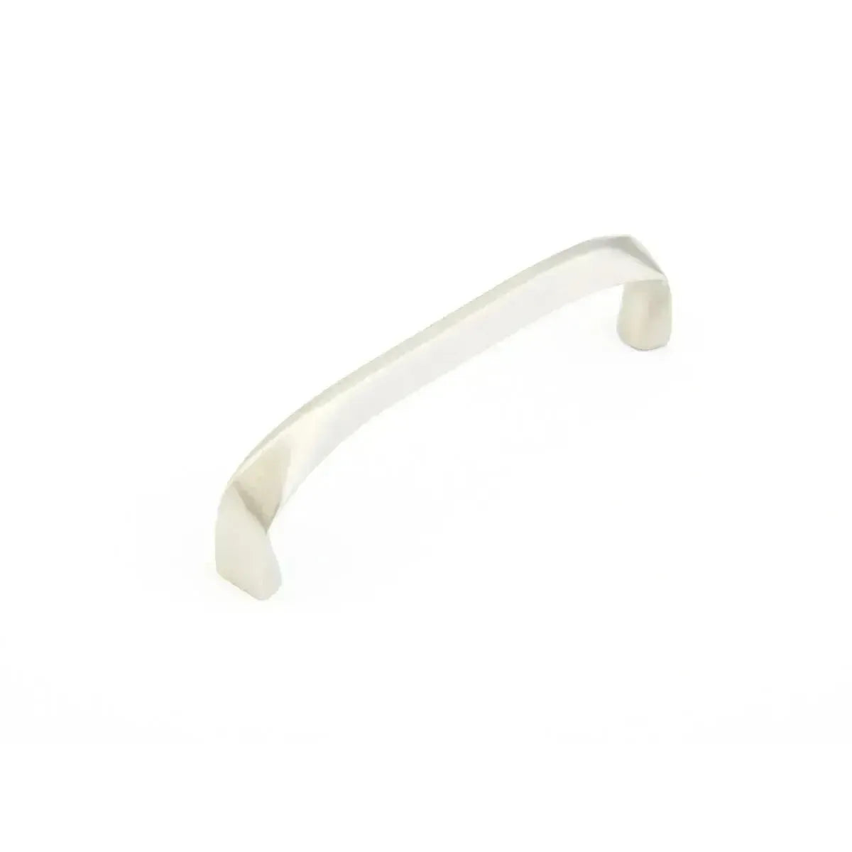 The Schaub Italian Contemporary Rounded Cabinet Pull in Satin Nickel finish.