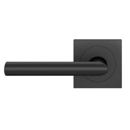 The Karcher Verona Left Handed Dummy Lever with Square 3 Piece Rosette in Cosmos Black finish