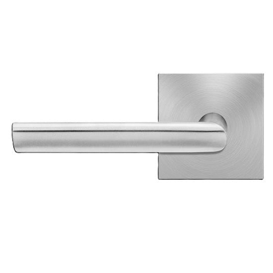 The Karcher Cyprus Left Handed Half Dummy Lever with Square Plan Design Rosette in Satin Stainless Steel finish