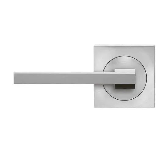 Karcher Design Boston Lever with Square 3 Piece Rosette in Satin Stainless Steel finish