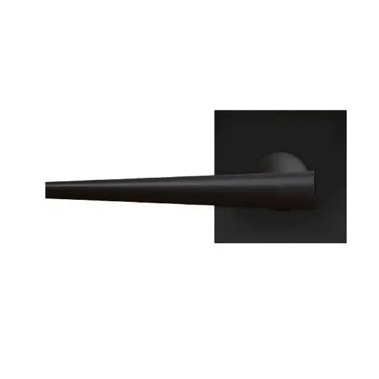 Karcher Design Brooklyn Lever with Plan Design Square Rosette in Cosmos Black finish