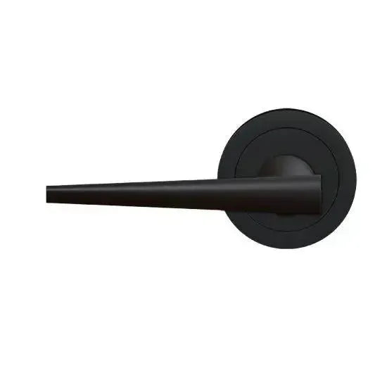 Karcher Design Brooklyn Lever with Round 3 Piece Rosette in Cosmos Black finish