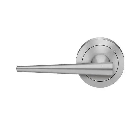 Karcher Design Brooklyn Lever with Round 3 Piece Rosette in Satin Stainless Steel finish