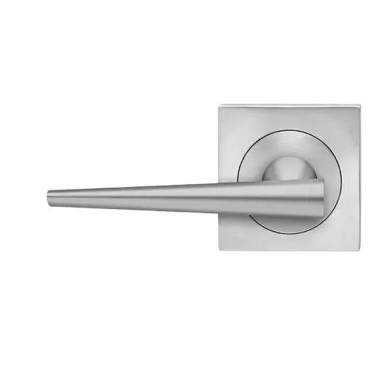 Karcher Design Brooklyn Lever with Square 3 Piece Rosette in Satin Stainless Steel finish