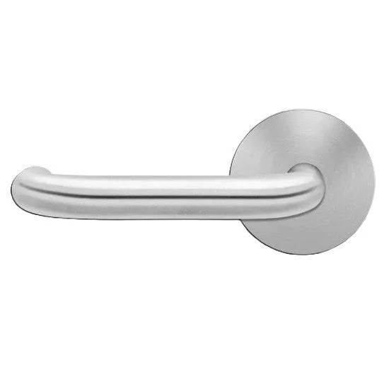 The Karcher Crete Left Handed Half Dummy Lever with Round Plan Design Rosette in Satin Stainless Steel finish