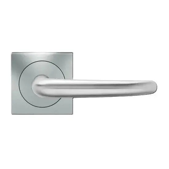 Karcher Design Elba Lever with Square 3 Piece Rosette in Satin Stainless Steel finish