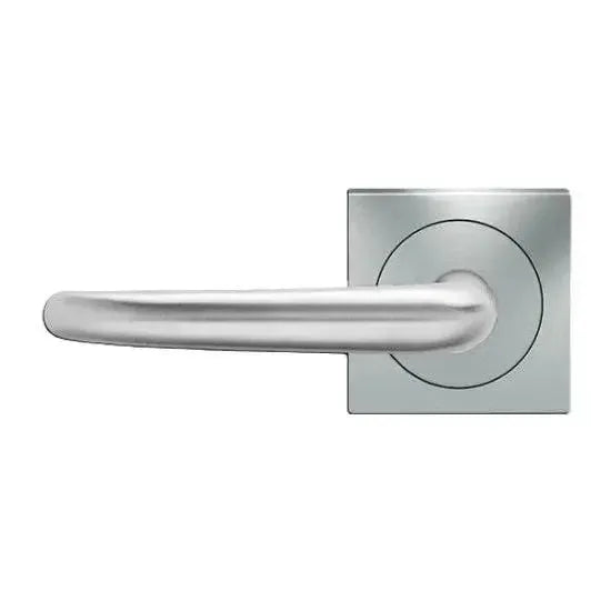 Karcher Design Elba Lever with Square 3 Piece Rosette in Satin Stainless Steel finish