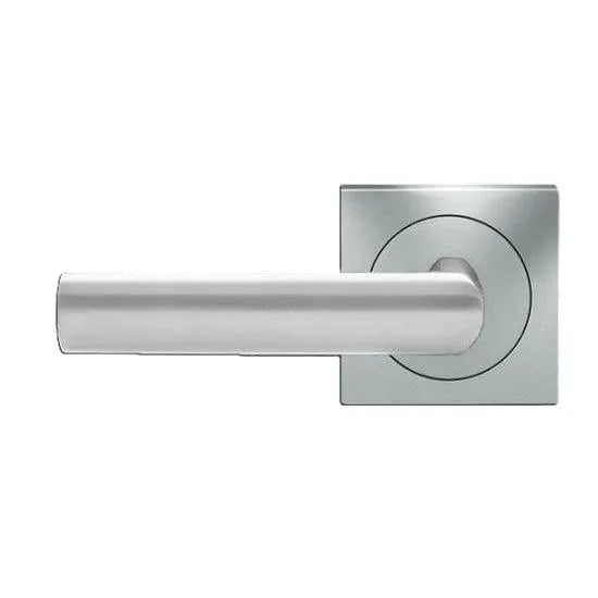 Karcher Design Iceland Left Handed Half Dummy Lever with Square 3 Piece Rosette Satin Stainless Steel